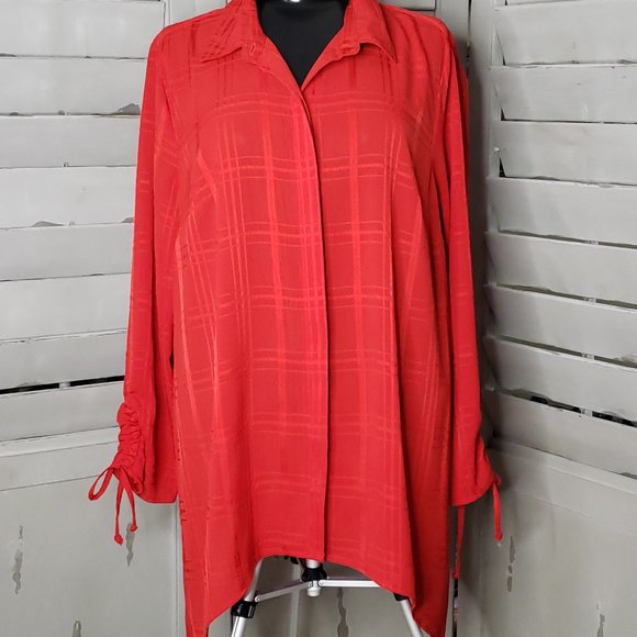 *NEW DIRECTION* STUNNING RED BLOUSE - Picture 1 of 15